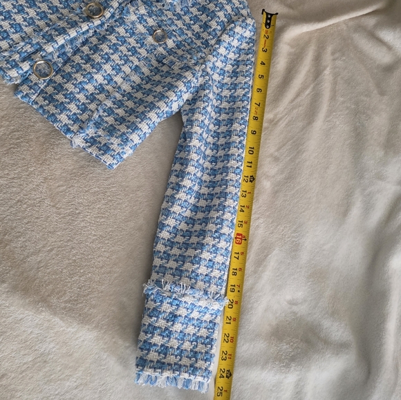 Ramy Brook Maleah Houndstooth Tweed Jacket NWT Womens S Blue Preppy City Chic - Picture 10 of 15